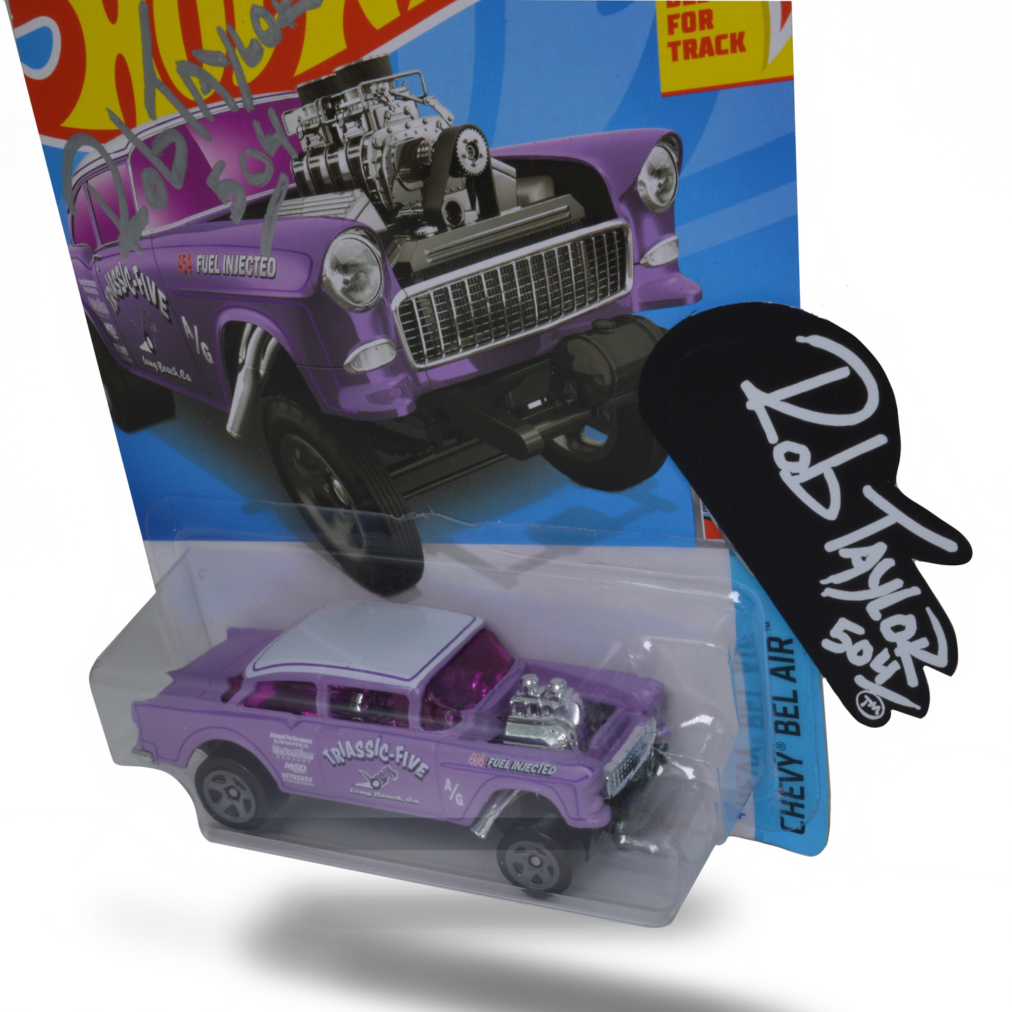 AUTOGRAPHED 1955 CHEVY GASSER 1:64 SCALE CAR