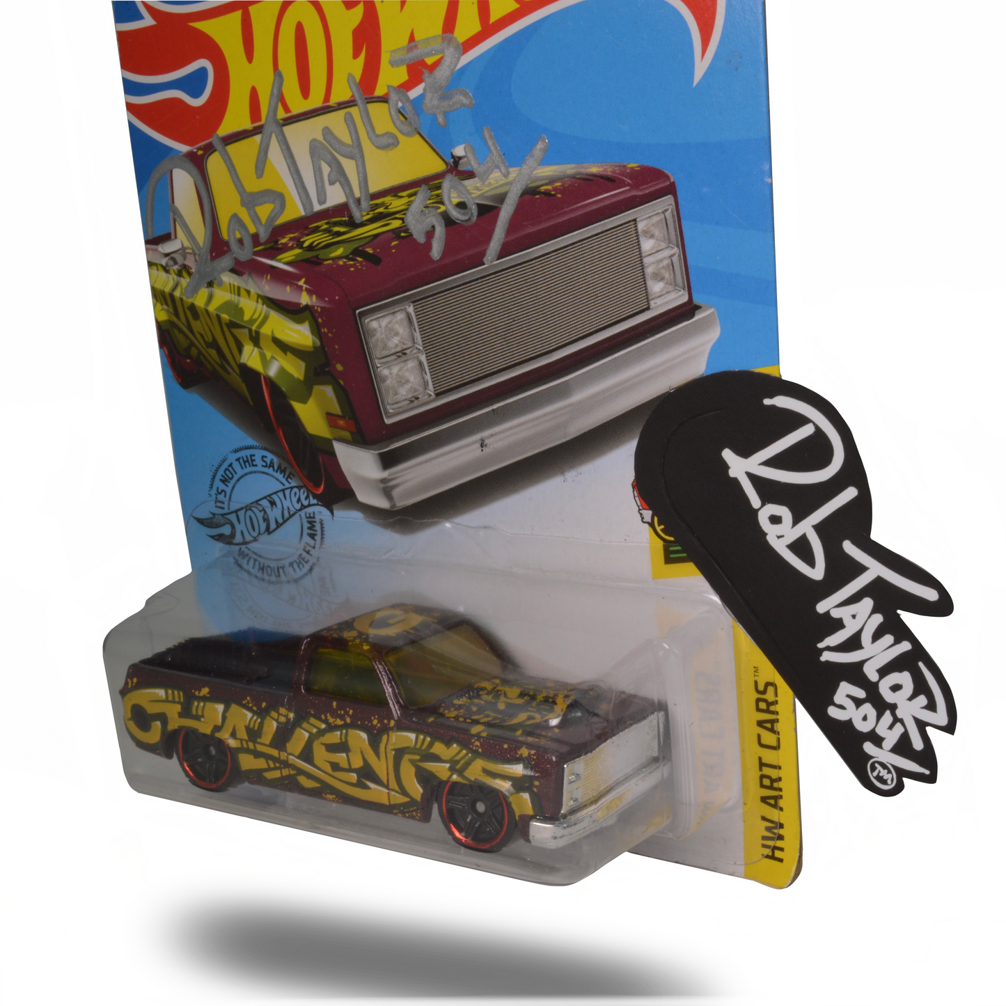 Autographed GRAFFITI CHEVY C10  HOTWHEELS 1:64 SCALE CAR