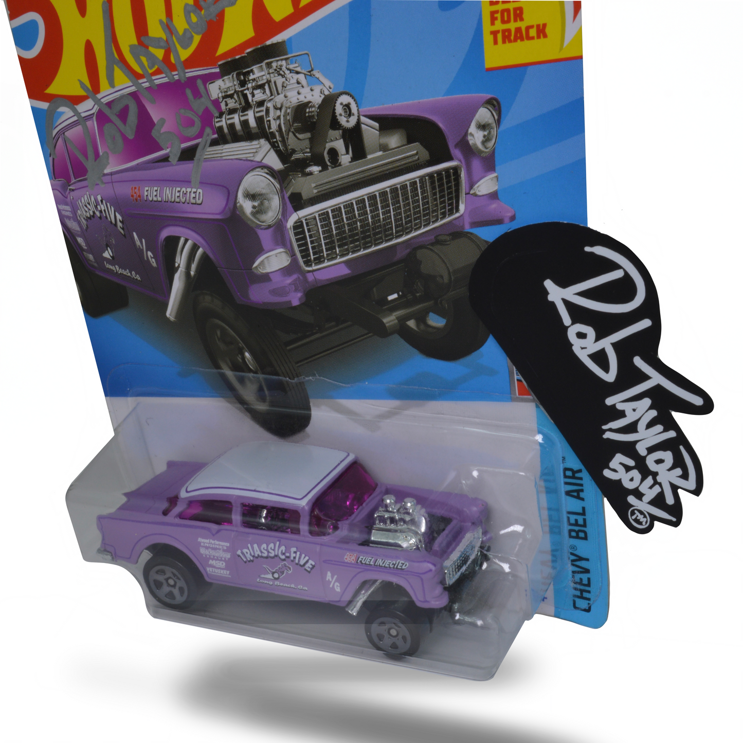 AUTOGRAPHED  1955 CHEVY GASSER 1:64 SCALE CAR