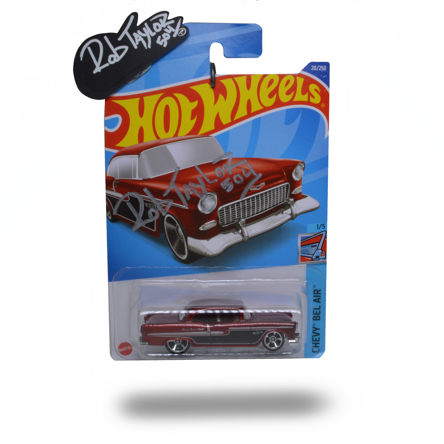 AUTOGRAPHED 55 CHEVY BEL AIR 1:64 SCALE CAR