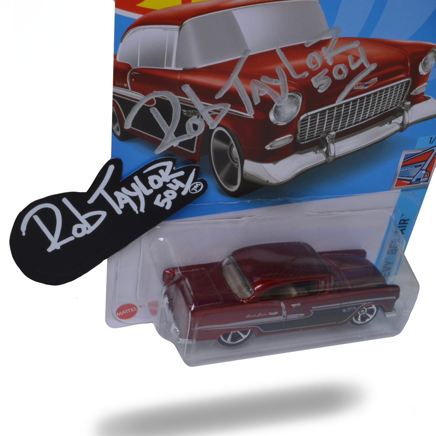 AUTOGRAPHED 55 CHEVY BEL AIR 1:64 SCALE CAR