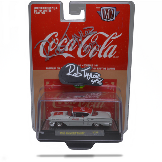 AUTOGRAPHED COCA COLA 1958 IMPALA 1:64 SCALE CAR