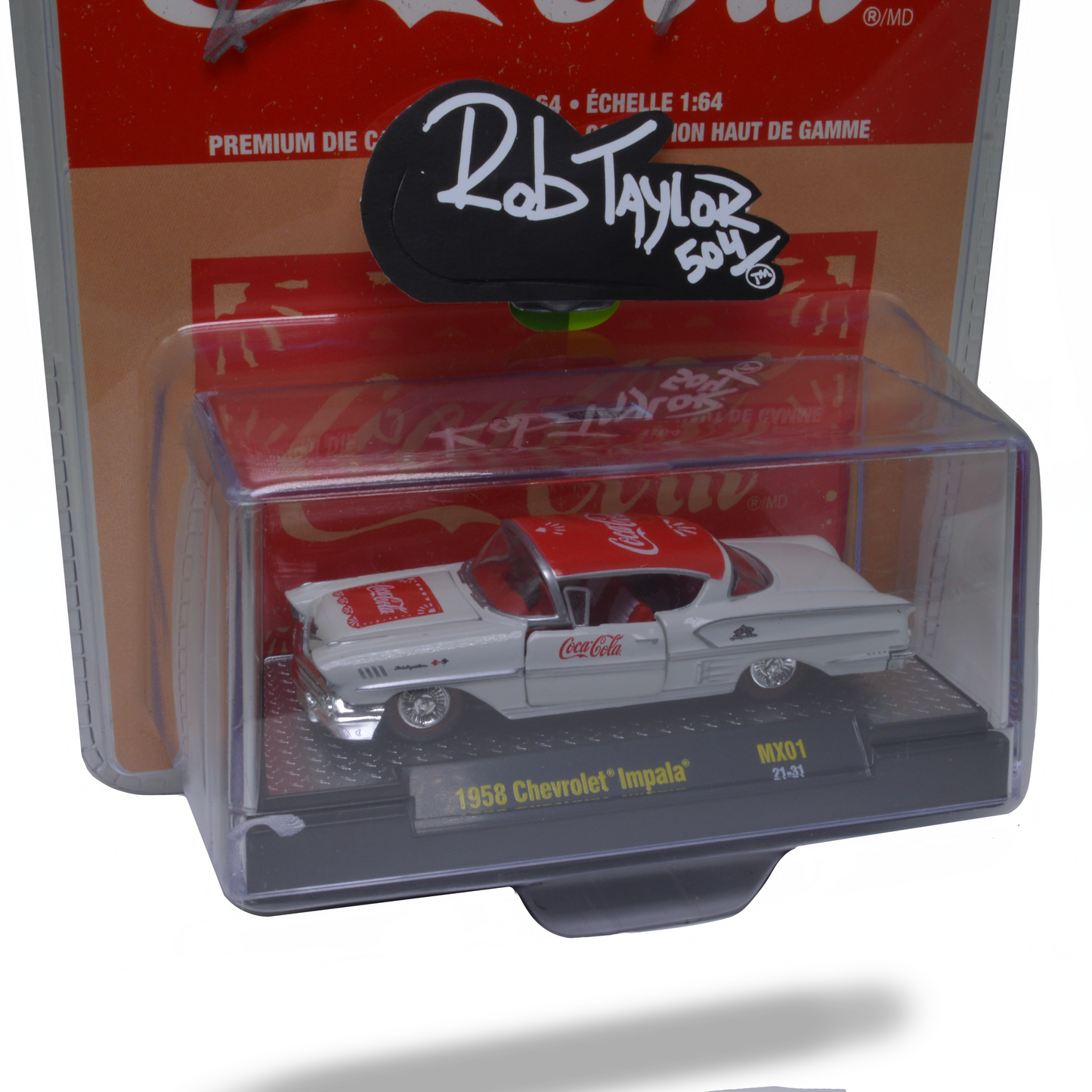 AUTOGRAPHED COCA COLA 1958 IMPALA 1:64 SCALE CAR