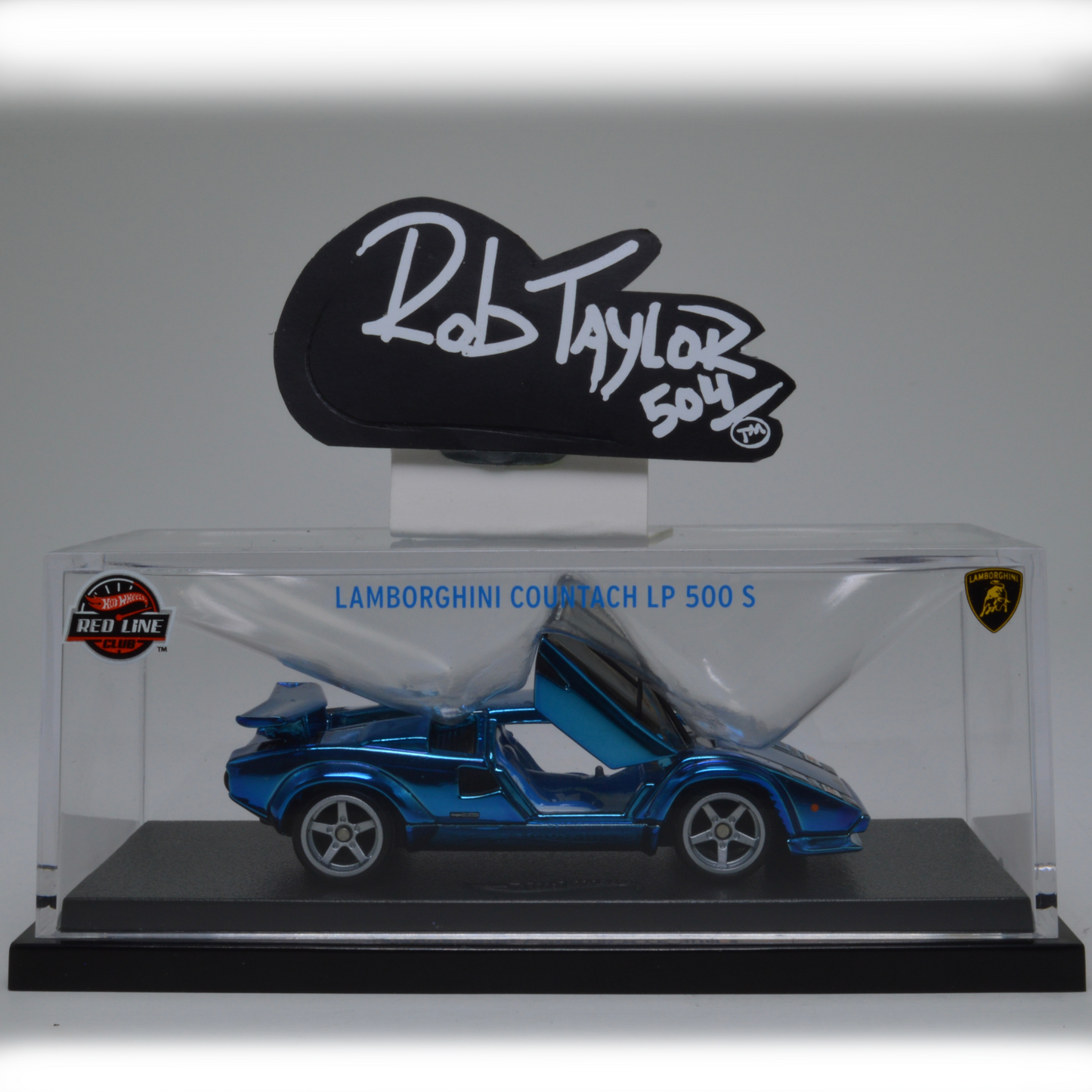 REDLINE CLUB HOTWHEELS 1982 LAMBORGHINI COUNTACH LP 500 S BLUE CHROME 1:64 SCALE