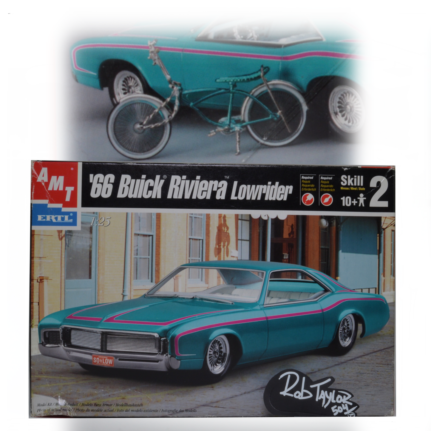 ‘66 RIVIERA LOWRIDER WITH BIKE 1:25 SCALE MODEL KIT