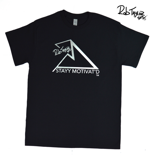 RobTaylor504 “STAYY MOTIVAT’D MOUNTAIN” Shirt Black/Silver