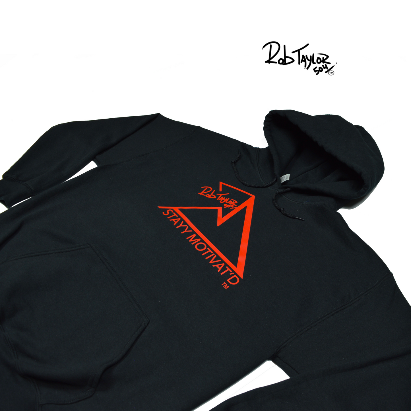 RobTaylor504 “STAYY MOTIVAT’D MOUNTAIN” Hoodie Black/Red