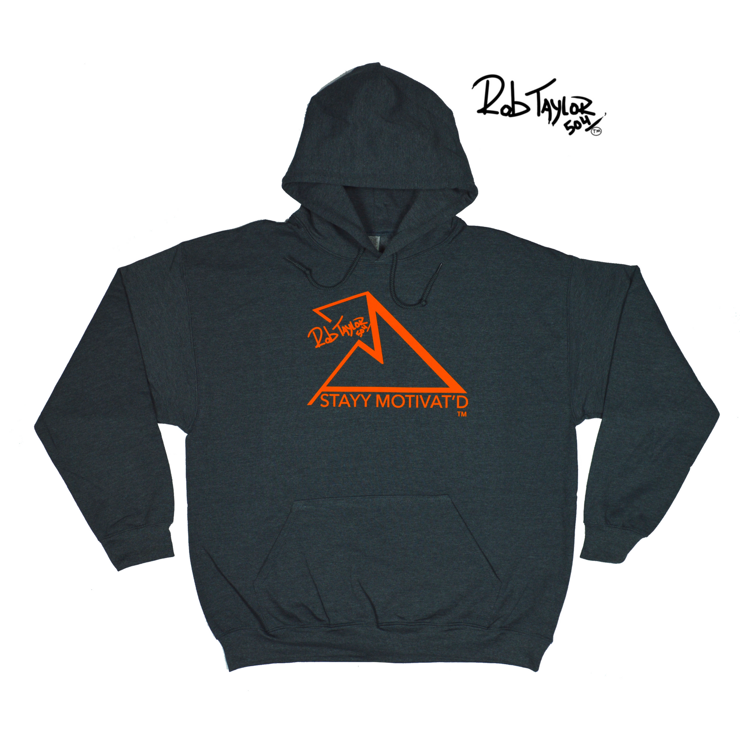 RobTaylor504 “STAYY MOTIVAT’D MOUNTAIN” Hoodie Gray/Orange