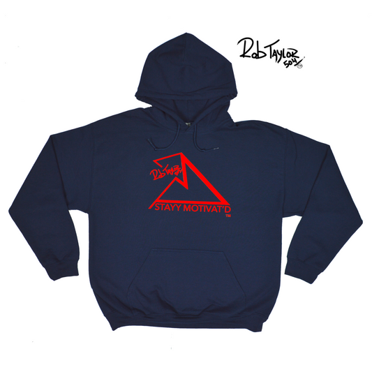 RobTaylor504 “STAYY MOTIVAT’D MOUNTAIN” Hoodie Navy Blue/Red