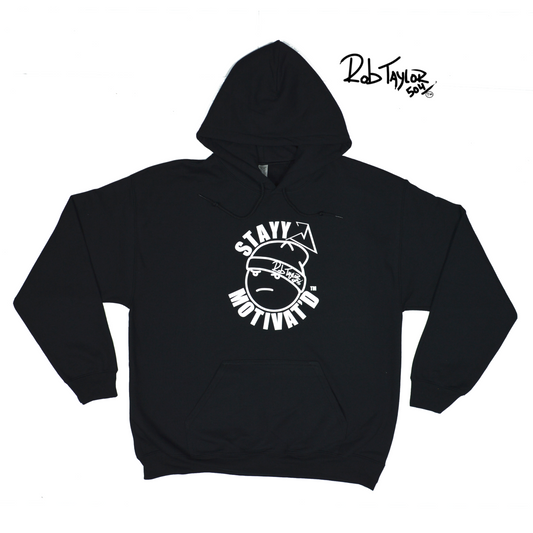 RobTaylor504 “STAYY MOTIVAT’D FACE” Hoodie Black/Silver