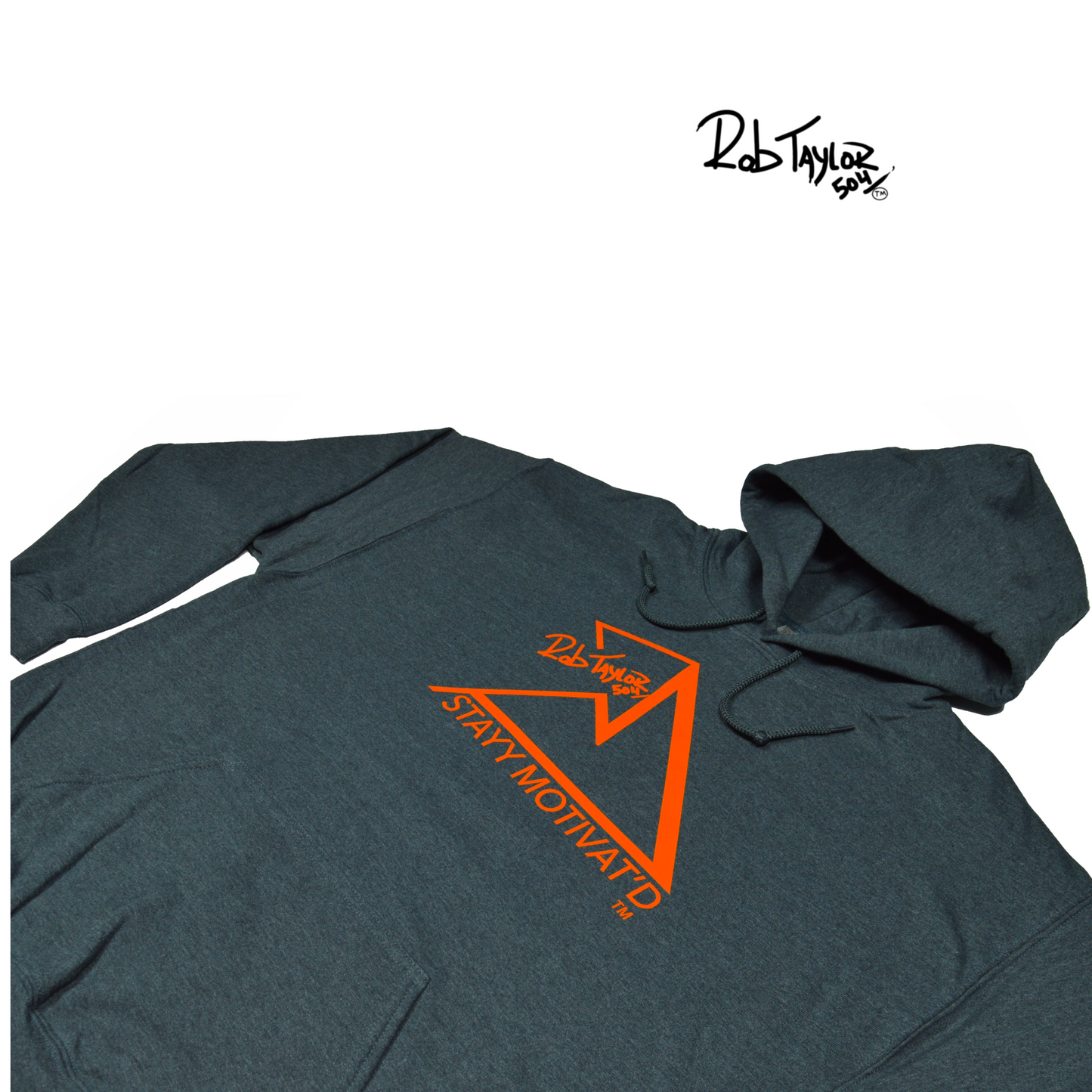 RobTaylor504 “STAYY MOTIVAT’D MOUNTAIN” Hoodie Gray/Orange